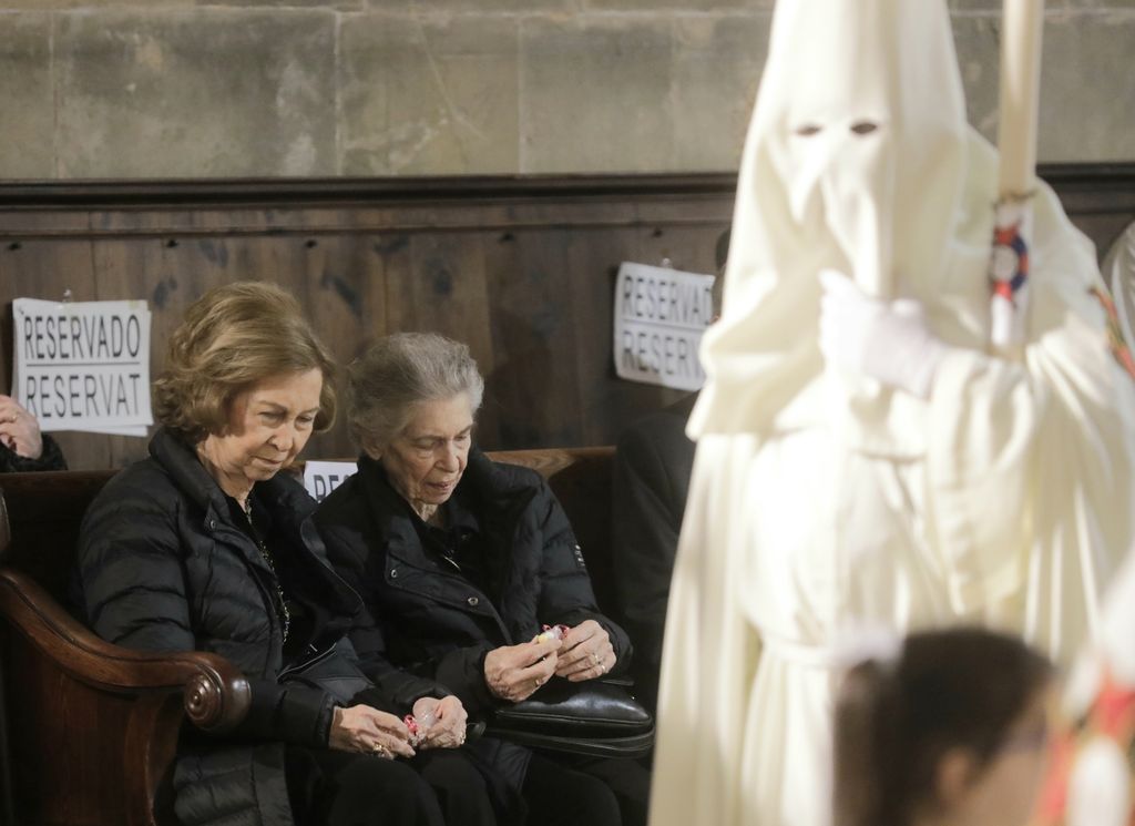La reina Sofía y la princesa Irene durante la Semana Santa de Mallorca, en abril de 2023