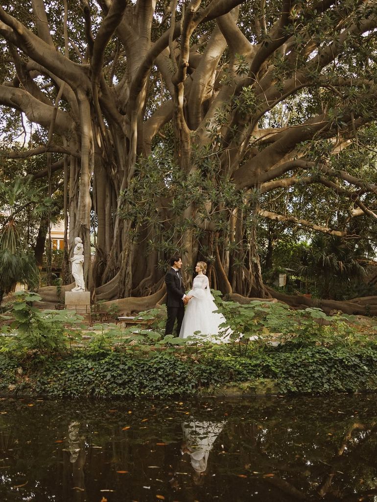 Boda Charlotte de Nassau (hija mayor del príncipe Robert de Luxemburgo, primo hermano del Gran Duque Enrique) y Mansour Shakarchi en Sicilia