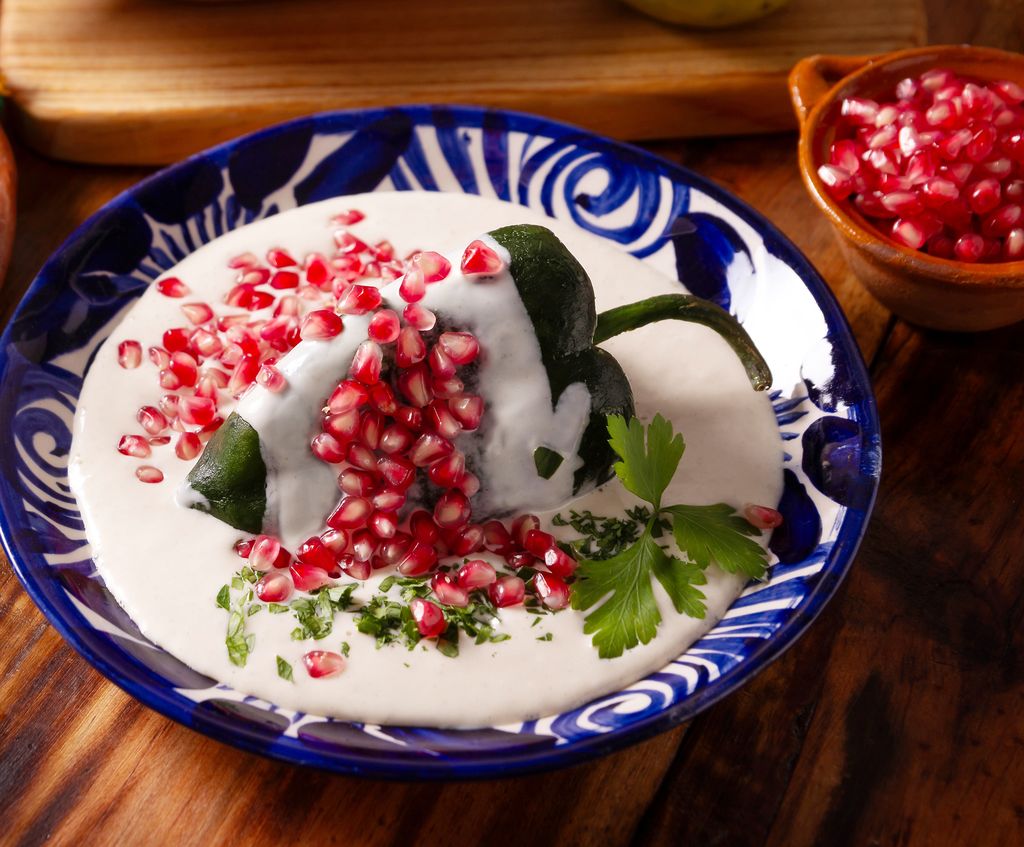Chiles en nogada, uno de los platos más icónicos de la gastronomía mexicana, y de los favoritos de Dalma.