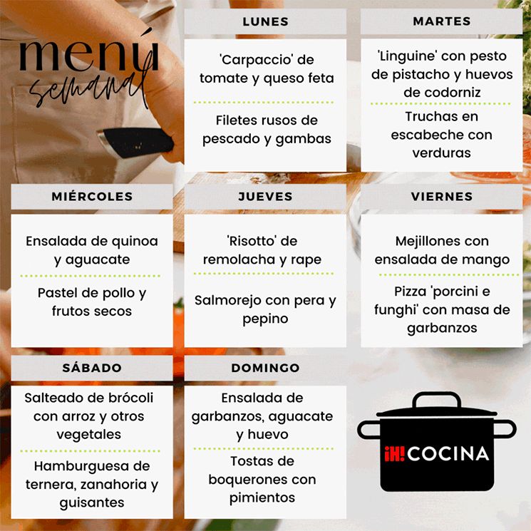 Recetas para huir del calor en nuestro menú semanal del 14 al 20 de agosto