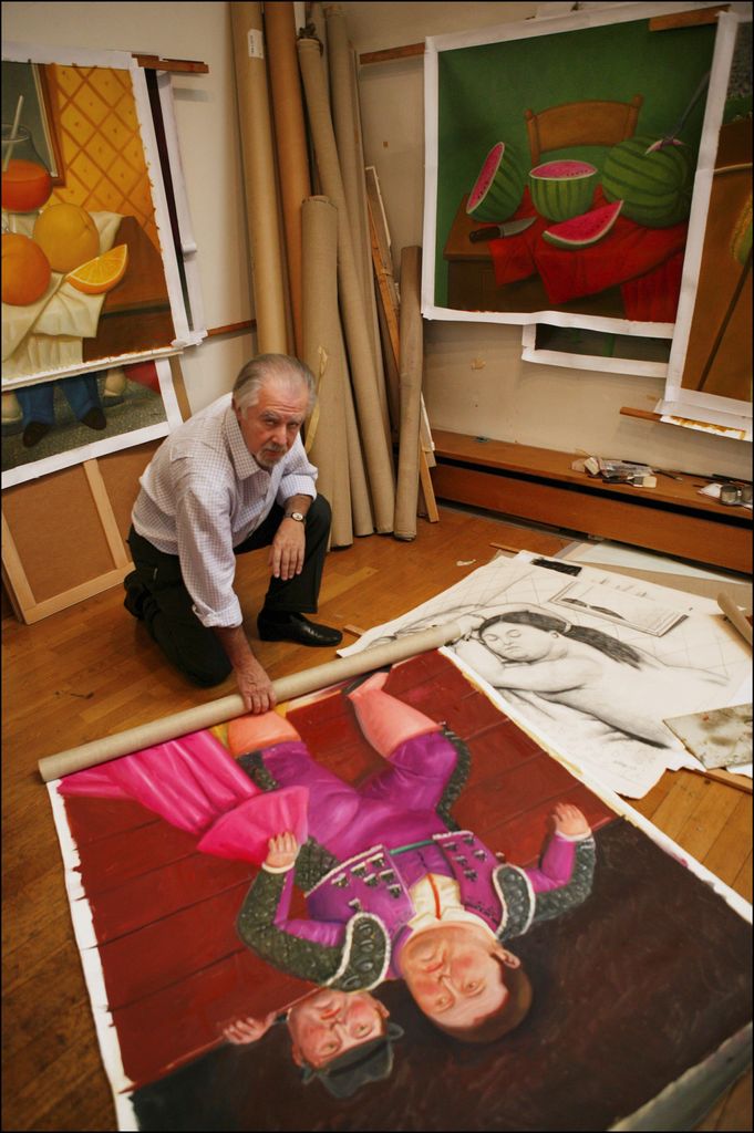 Fernando Botero en su estudio en París en el 2003.