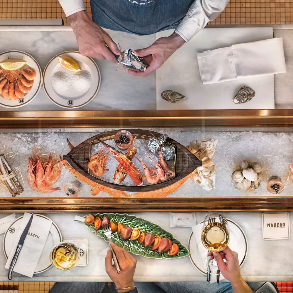 En Manero no faltan los mariscos más frescos.