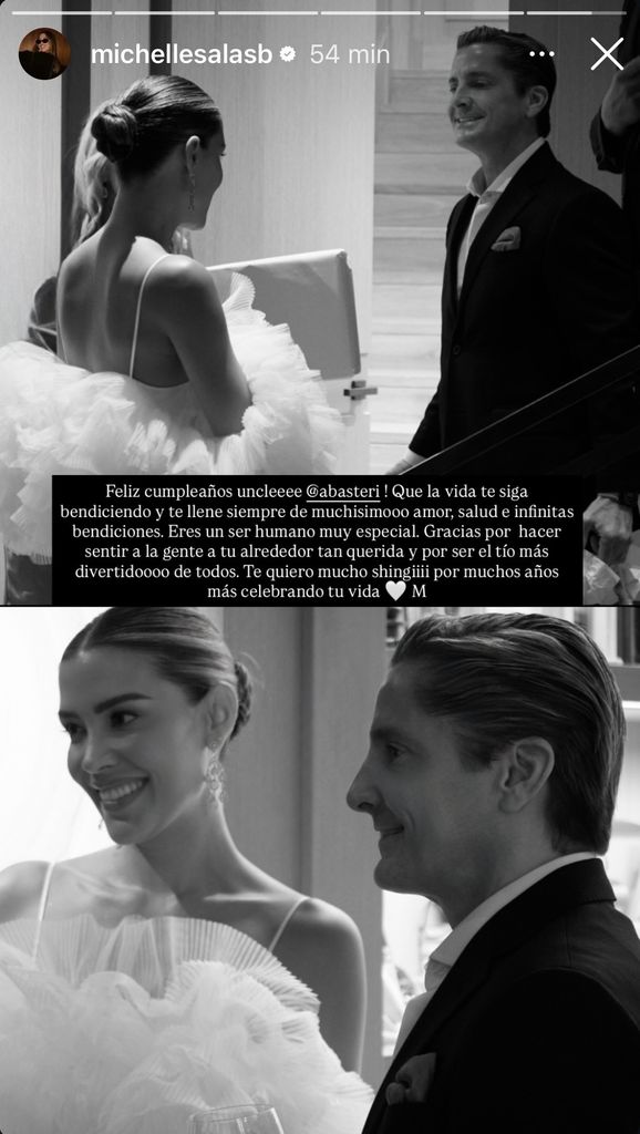 Michelle Salas compartió una emotiva felicitación para su tío Alejandro Basteri.