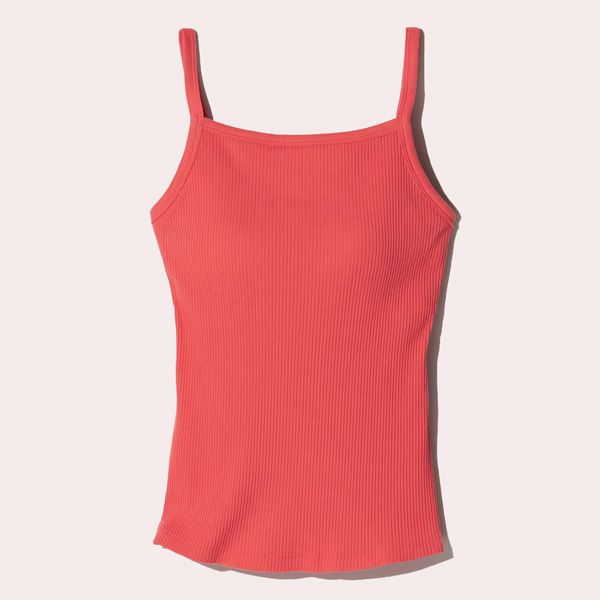 Camiseta con sujetador cuello cuadrado tirantes