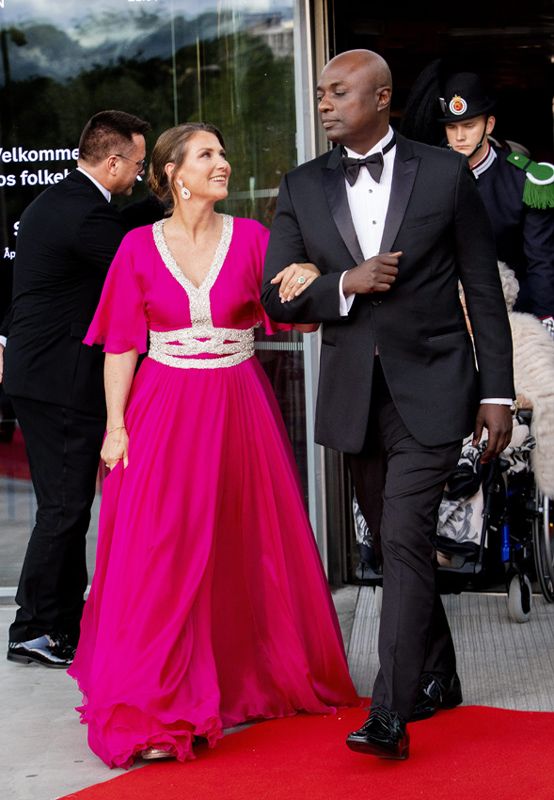 Marta Luisa de Noruega con Durek Verret en el cumpleaños de la princesa Ingrid