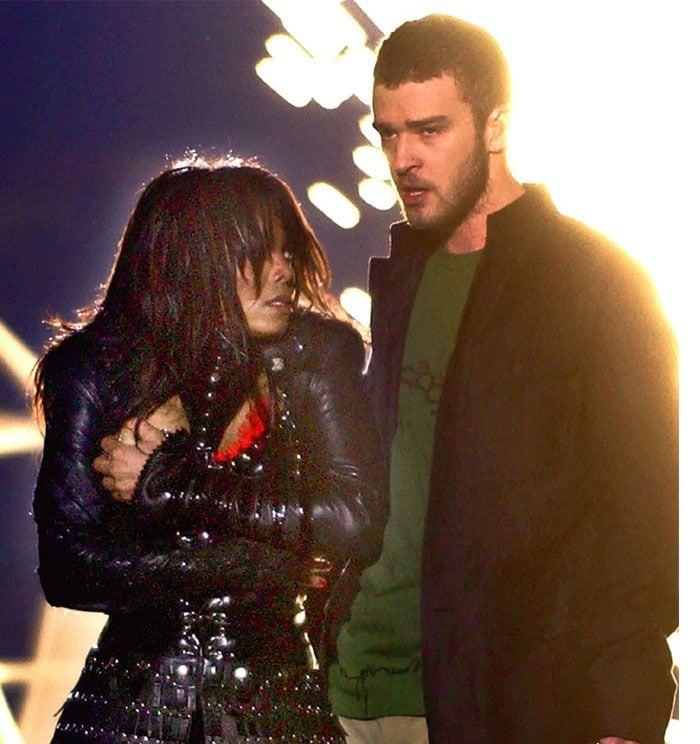 Janet Jackson y Justin Timberlake durante la Superbowl