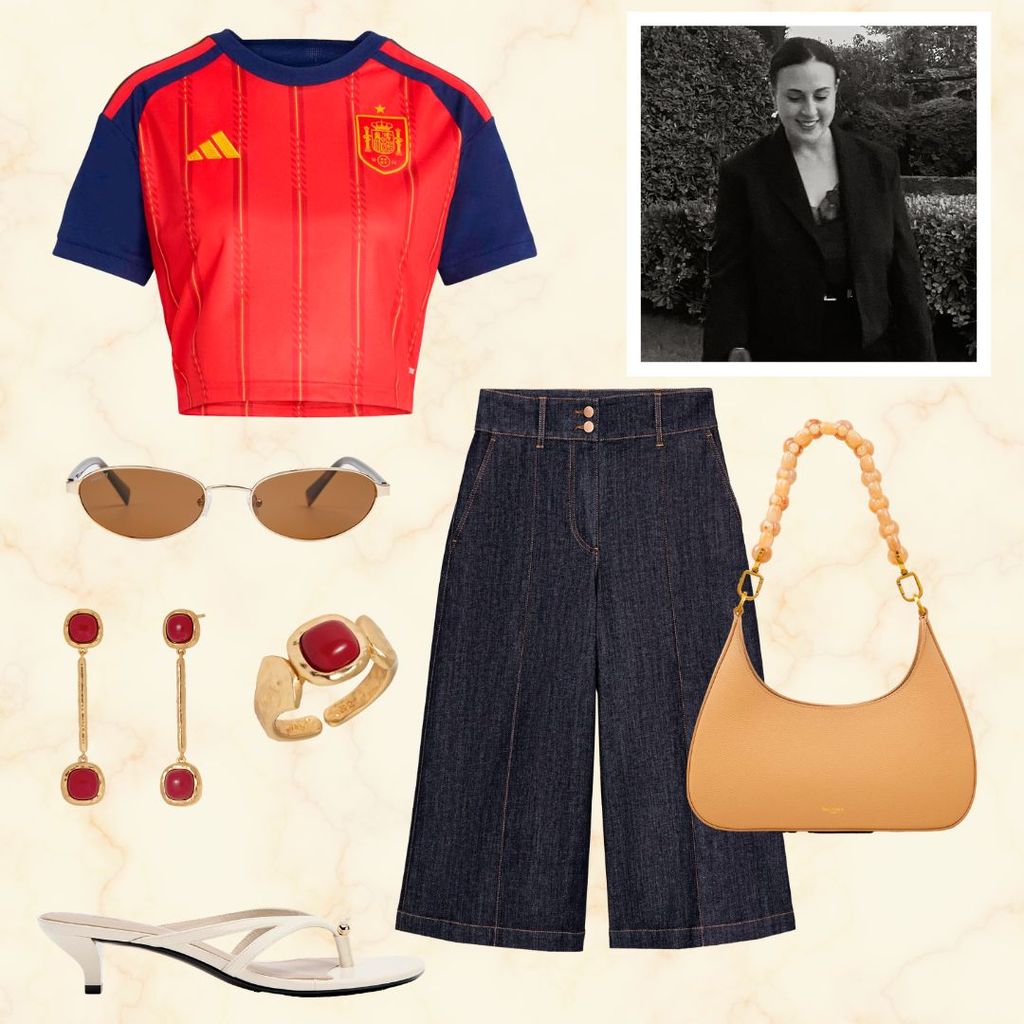 Look con camiseta de España para el Mundial