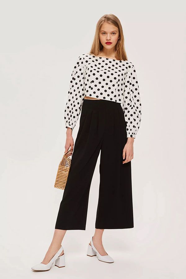 Pantalones negros culottes de Topshop