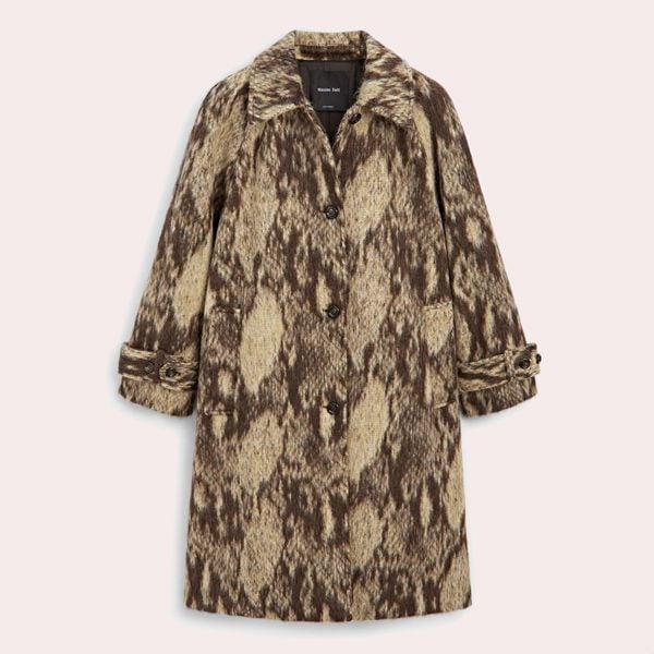 Abrigo largo serpiente con lana