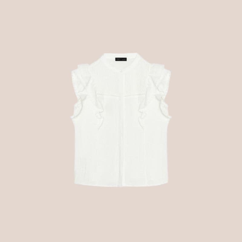 blusa blanca sin mangas