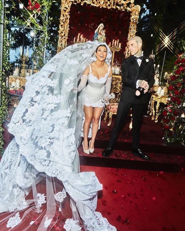 Kourtney Kardashian en su boda en Portofino