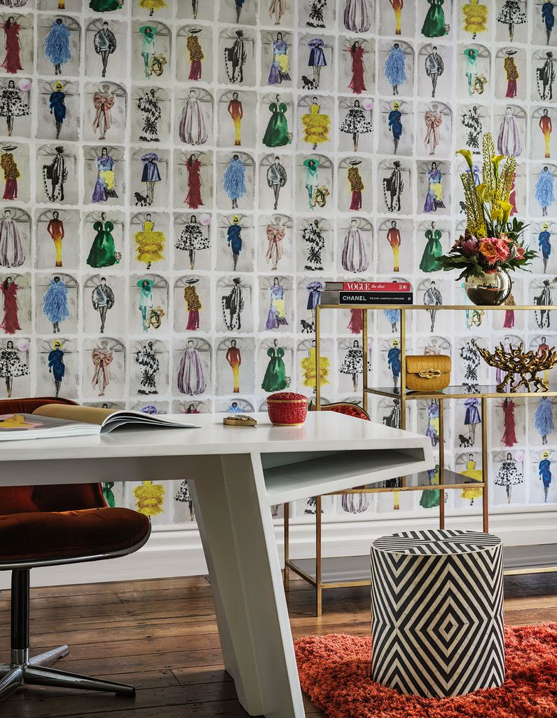Pared con papel pintado 