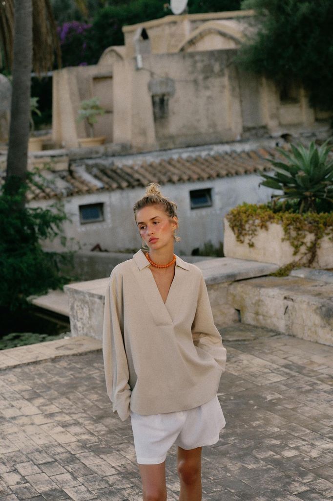 BLUSA AMPLIA CON LINO
