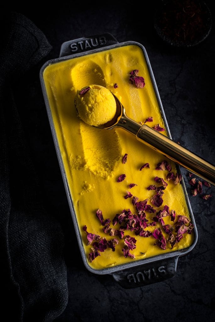 Helado persa de azafrán