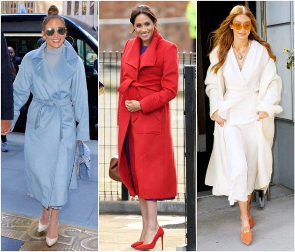 Jennifer López, Meghan Markle y Gigi Hadid con abrigos de espíritu bathrobe