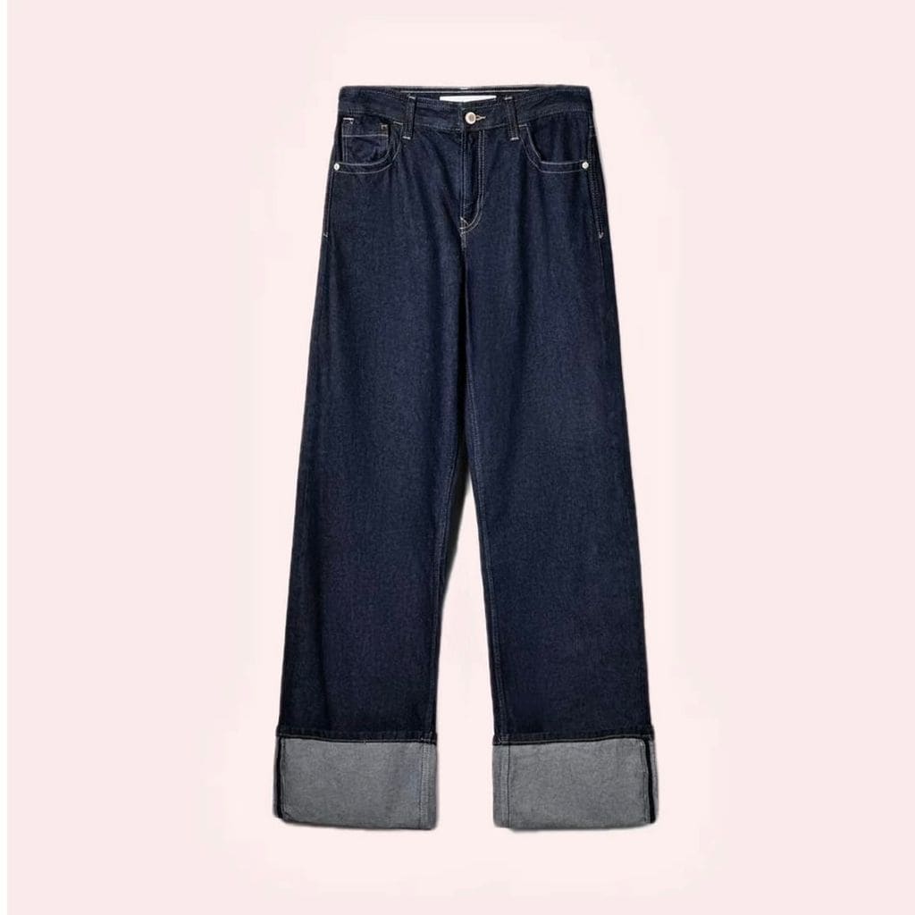 Jeans 90's wide leg vuelta bajo de Bershka