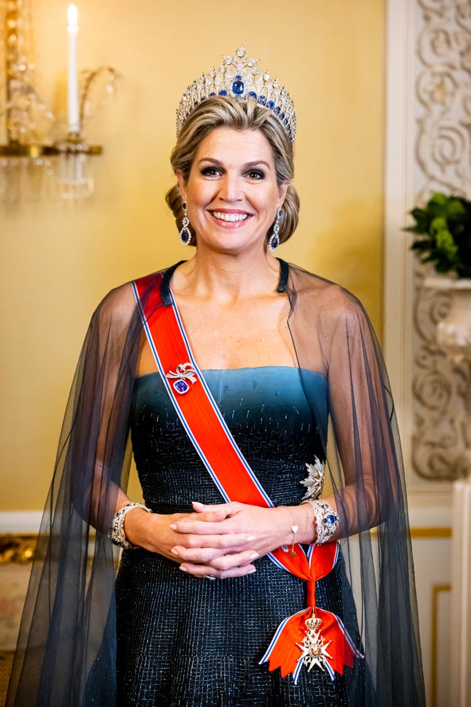 La reina Máxima de Holanda en un banquete de estado en Oslo.
