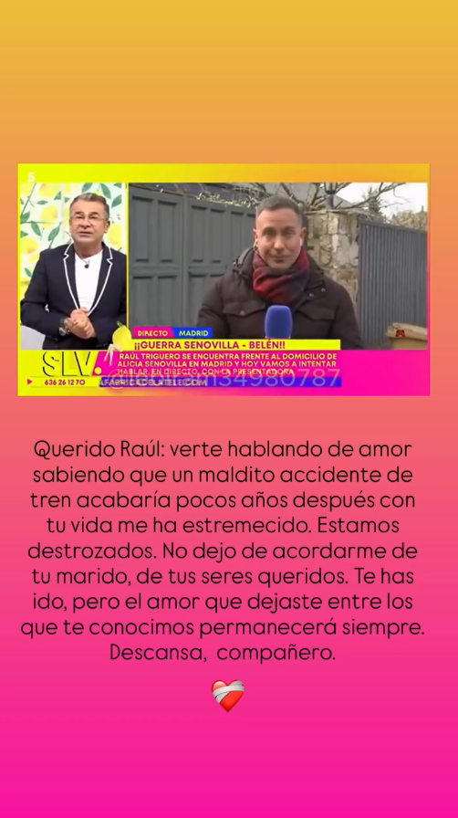 Jorge Javier Vázquez se despide de Raúl Triguero con un emotivo mensaje en redes