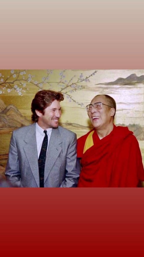 Richard Gere con su líder espiritual, el Dalai Lama, hace décadas