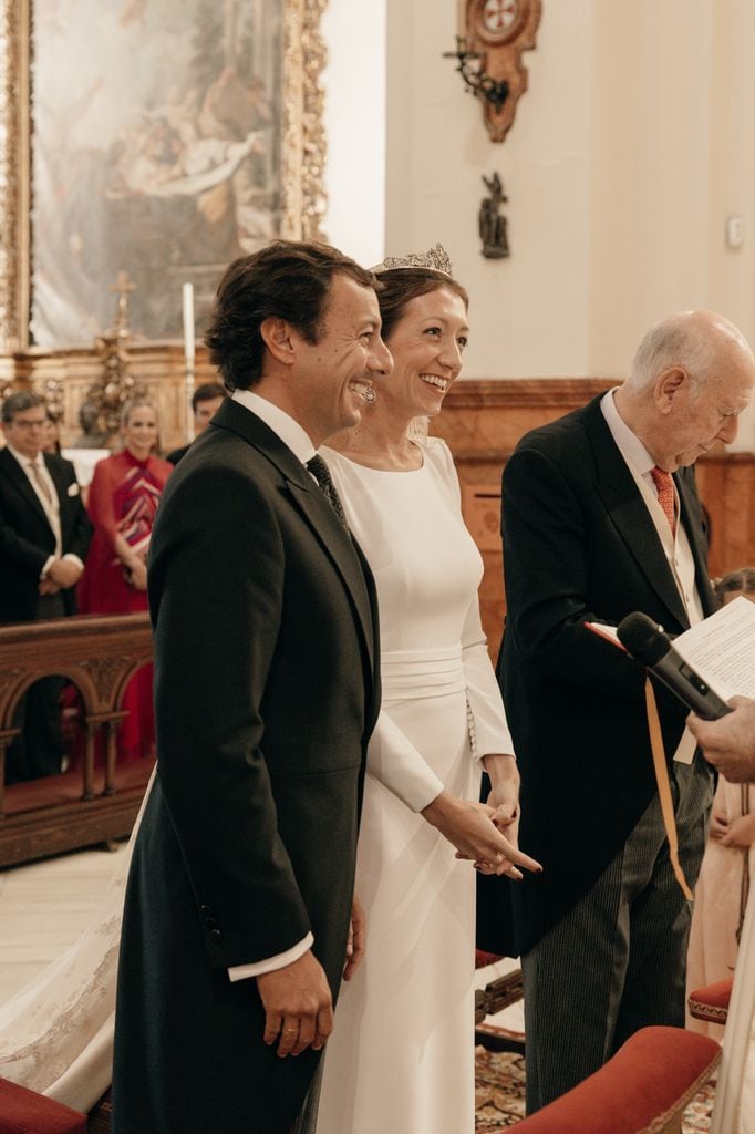 María Fernanda Martín Losada y Pablo Solís Hernández, ilusionados ante el altar