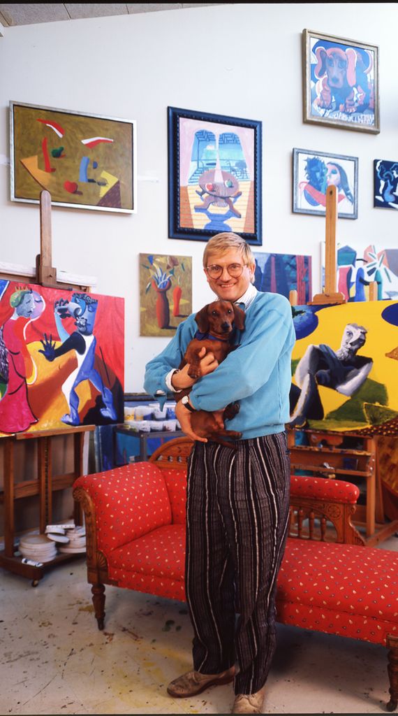 David Hockney en su estudio en California en 1987.