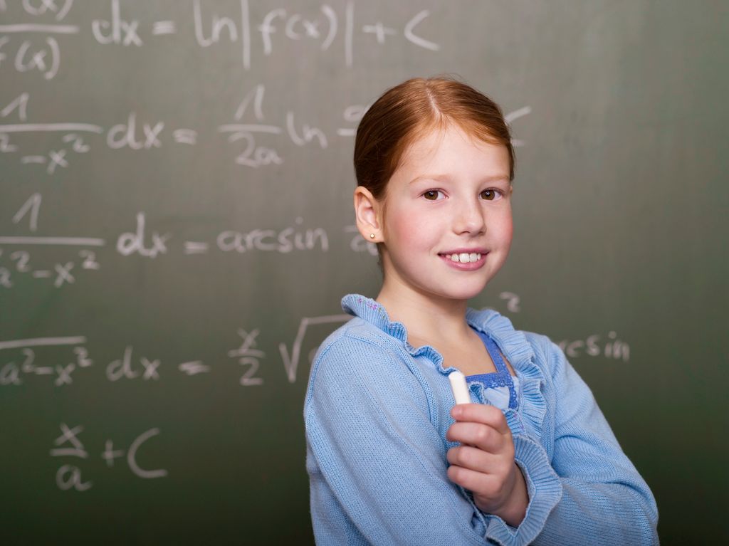 Niña buena en matemáticas