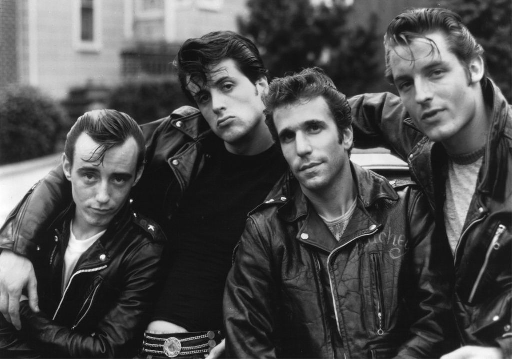 Sylvester Stallone, junto a sus otros compañeros de reparto en 'The Lords Of Flatbush'