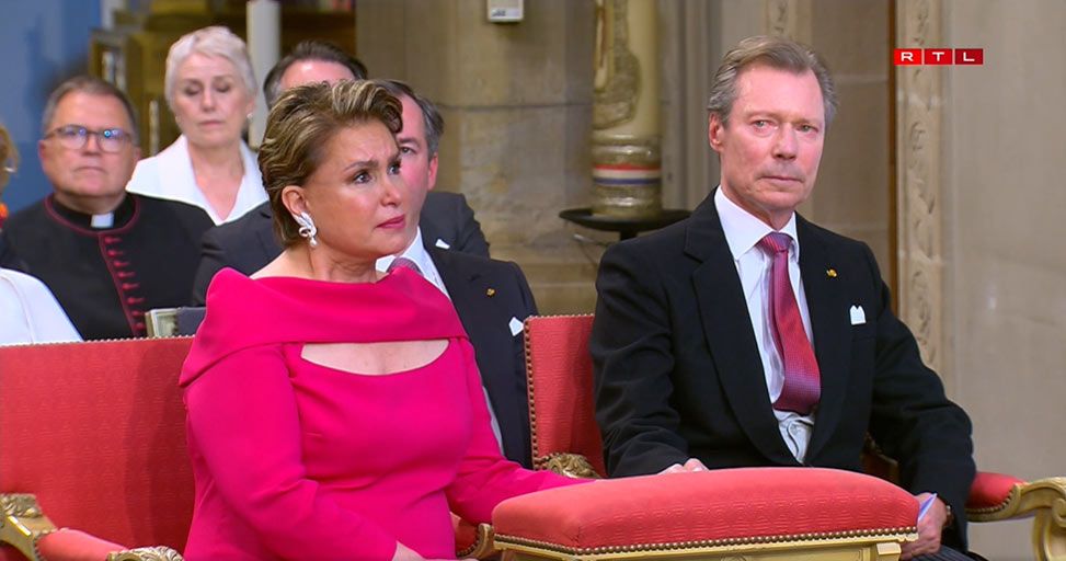 María Teresa de Luxemburgo y Enrique de Luxemburgo en la misa del Día Nacional 