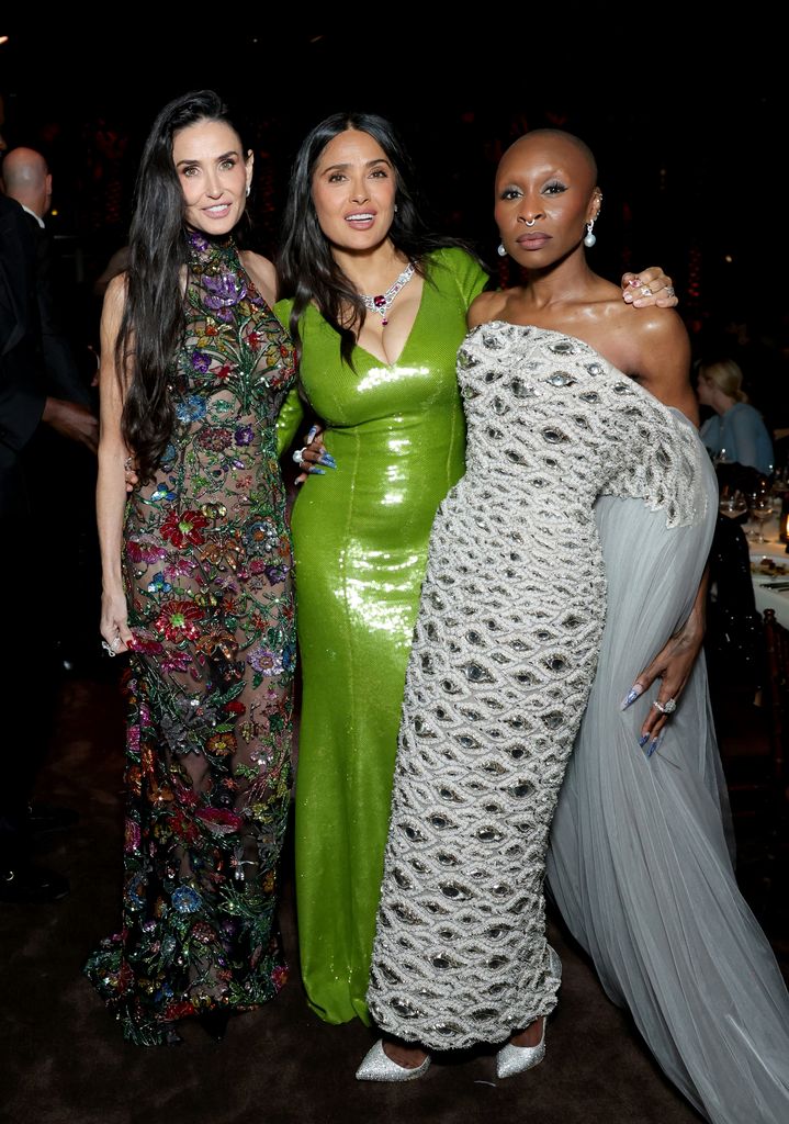 Demi Moore, Salma Hayek y Cynthia Erivo en la gala LACMA Art+Film Gala 2025 en Los Ángeles.