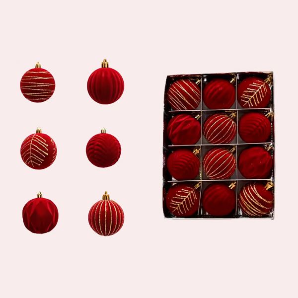 Adornos de bolas de Navidad de color rojo vino