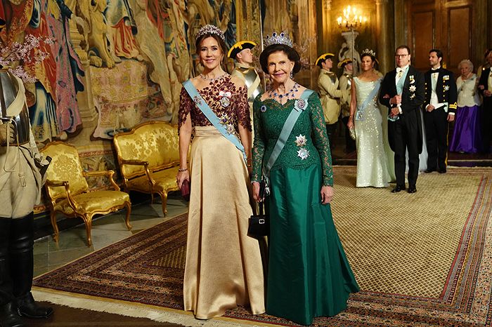 los reyes Federico y Mary en su primera cena de gala en Estocolmo