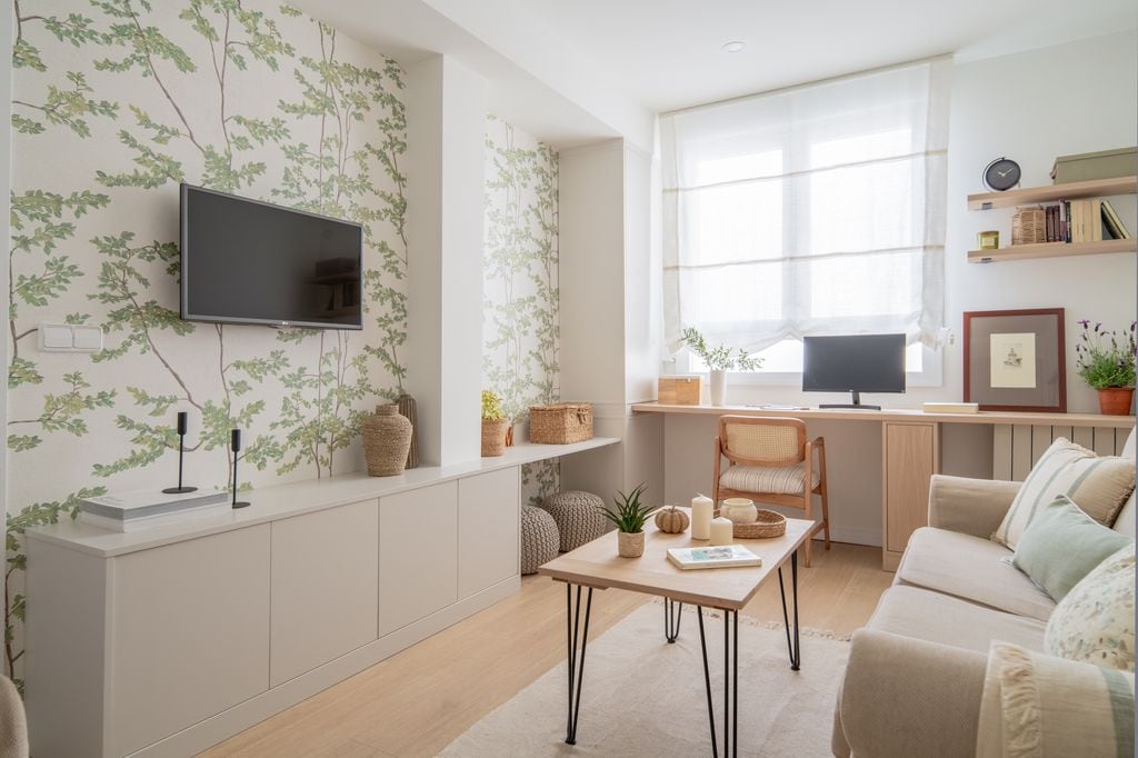 Salón con mueble a medida. 