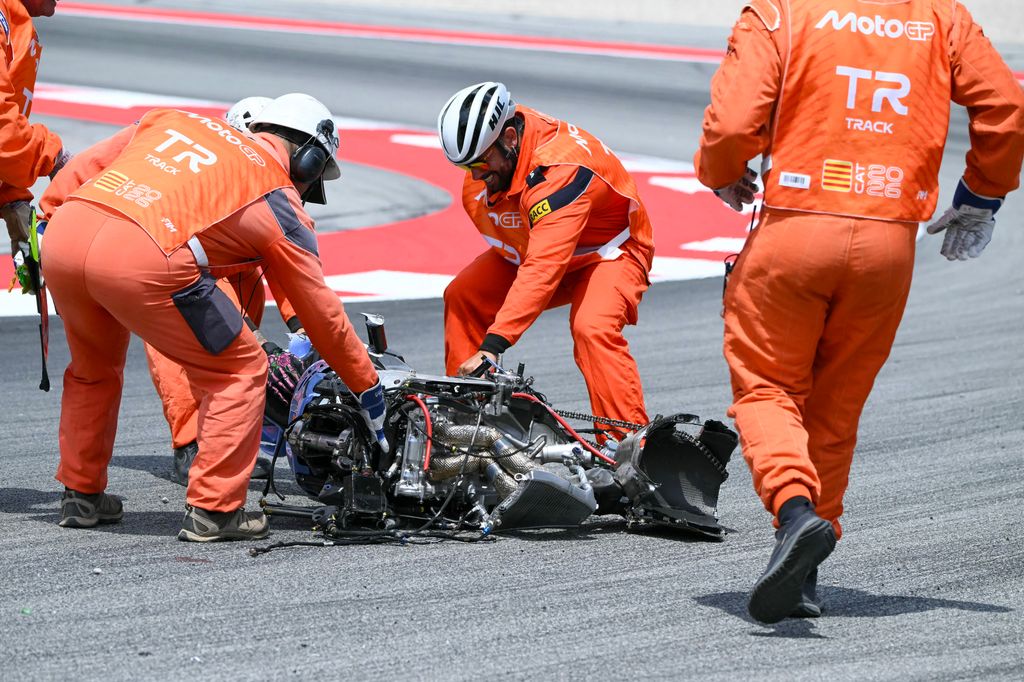 Así ha quedado la moto de Álex Márquez tras el accidente