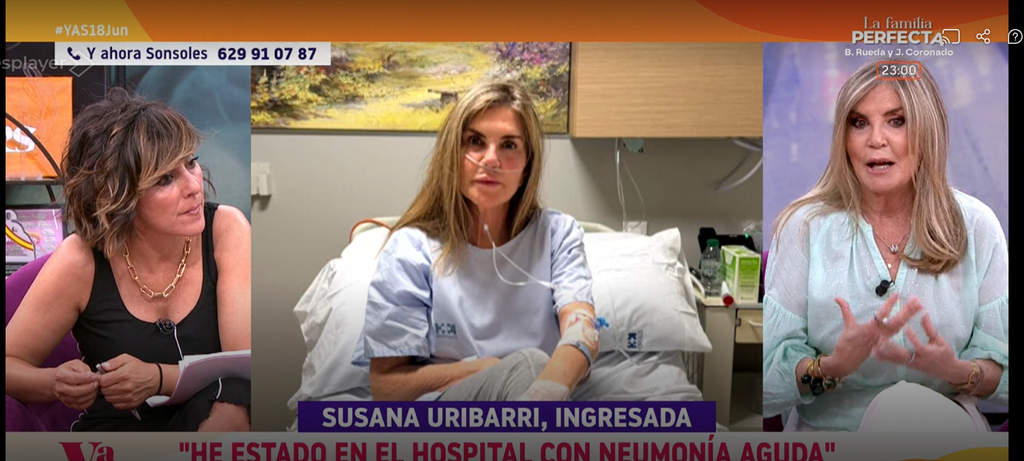 Susana Uribarri ha estado ingresada durante seis días por una neumonía grave