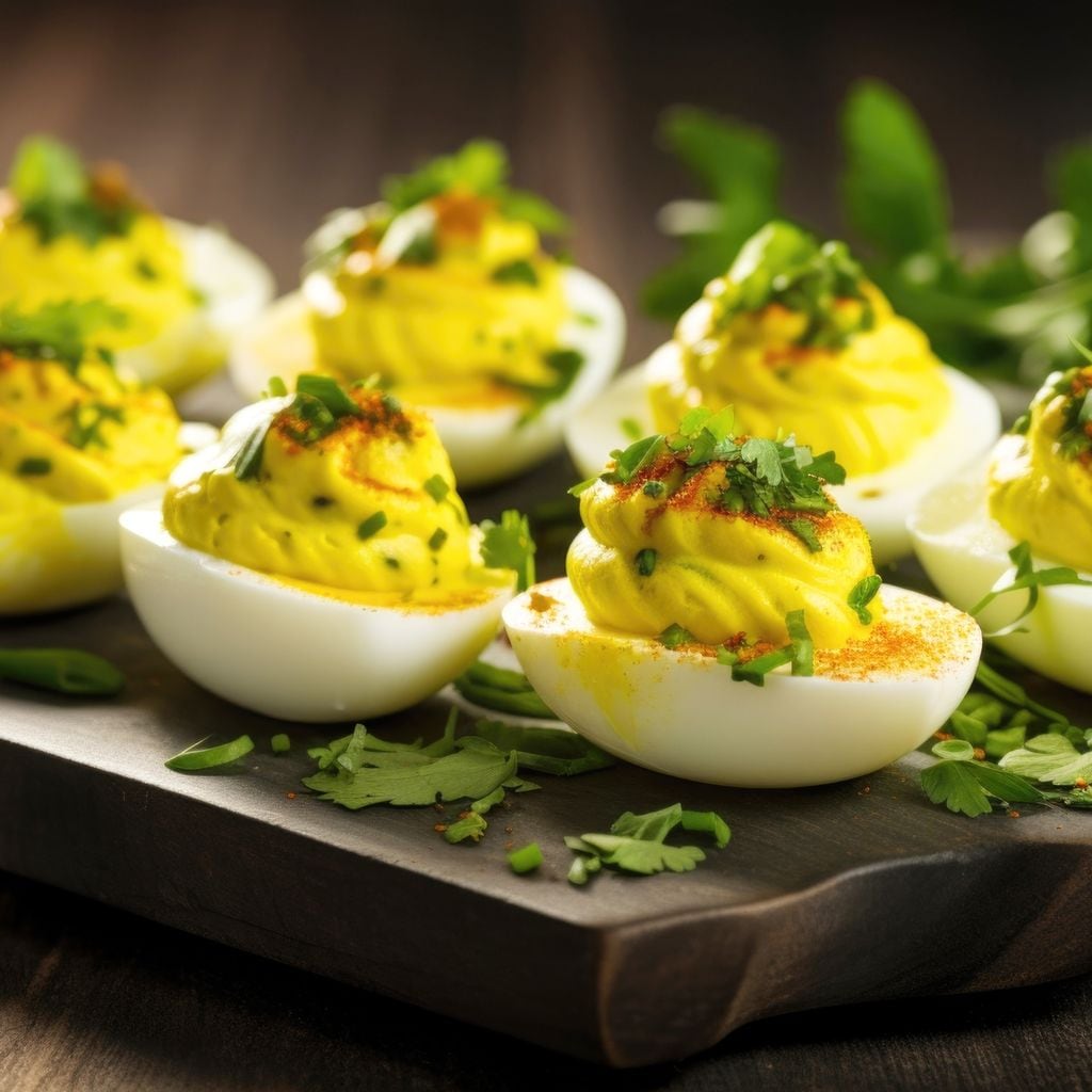 Huevos rellenos con curry