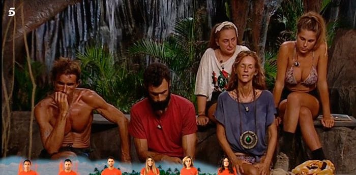 Hugo SIerra, Jorge Pérez, Elena Rodríguez, Rocío Flores e Ivana Icardi en 'Supervivientes'