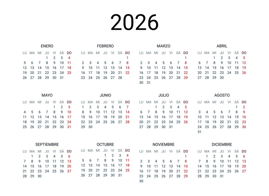 Calendario 2026