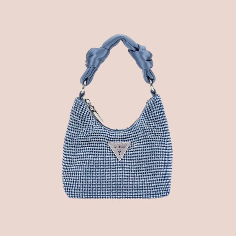 Bolso azul brillos Guess