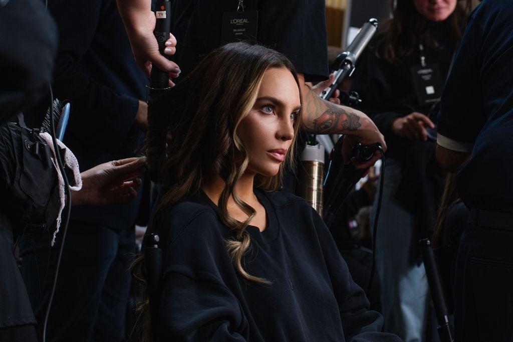 Belinda, poco antes de su gran desfile con L'Oréal Paris.