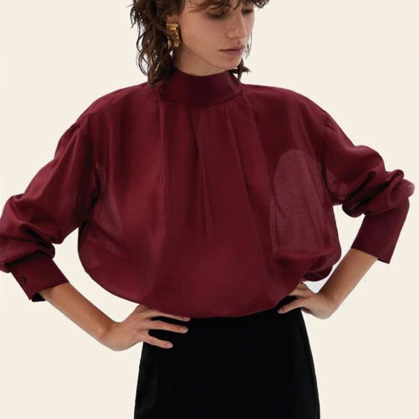 adolfo dominguez blusa granate