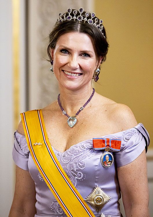 Imagen de Marta Luisa de Noruega en un acto en palacio 