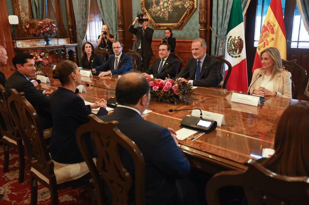 Una imagen dela reunión privada entre la presidenta de México y el rey de España en Palacio Nacional. 