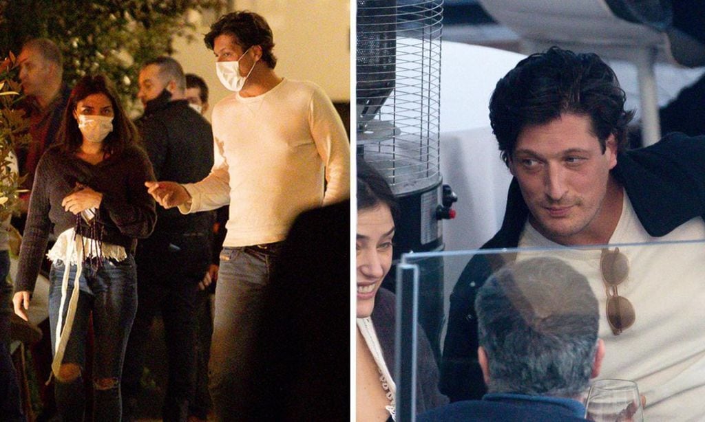 
A la izquierda, el empresario y la modelo salieron del local ya entrada la noche.
