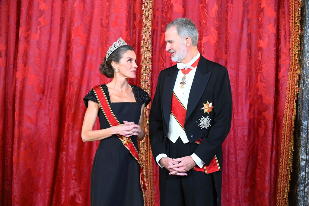 Los reyes Felipe y Letizia, durante la cena de gala en honor al presidente de Alemania