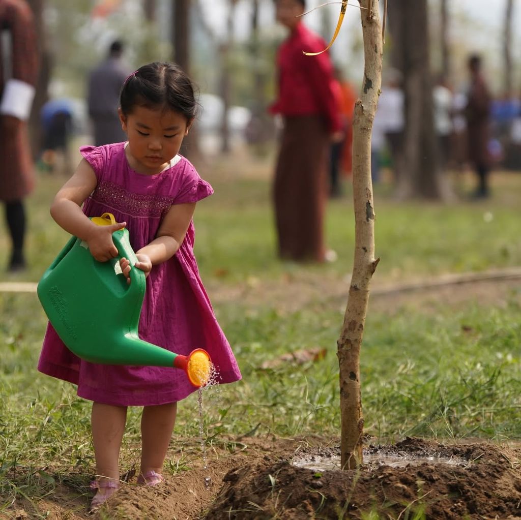 La pequeña Princesa Dragona plantando un árbol