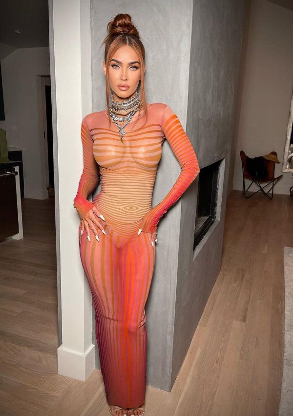Megan Fox con vestido transparente de Jean Paul Gaultier