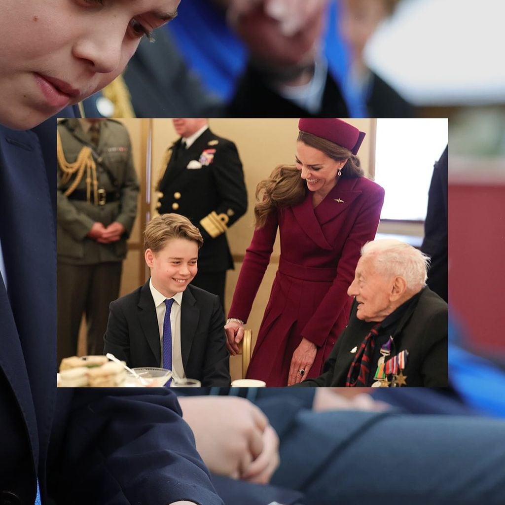 El príncipe George habla con los veteranos de guerra