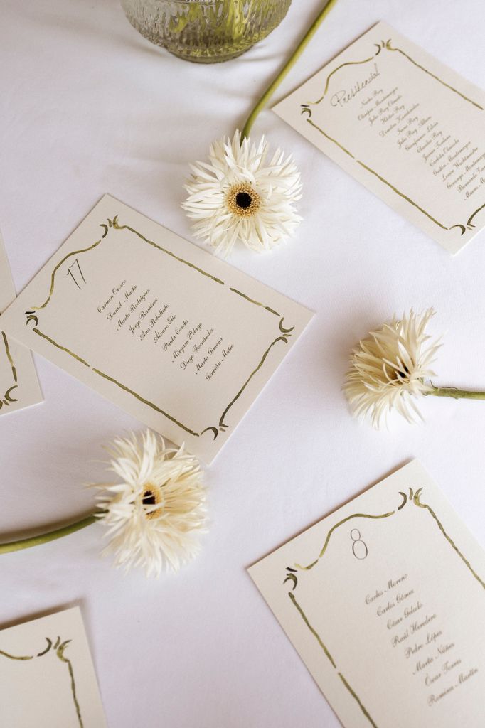 Seating plan con gerberas