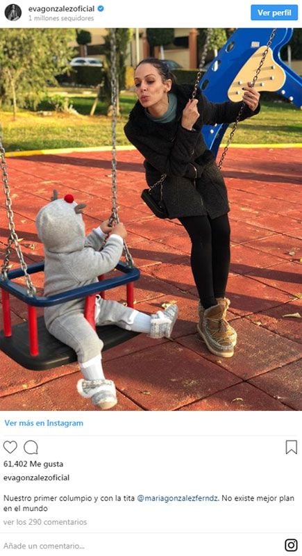 Eva González y su bebé