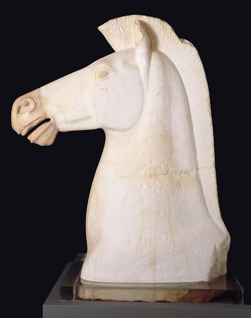 Cabeza de caballo de mármol, taller ático, hacia 515 a.C. Jose MUSEO DEL PRADO